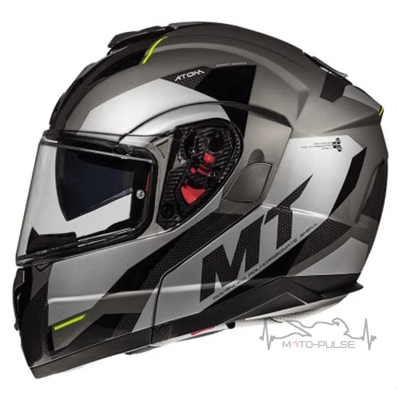 Мотошлем Flip-up MT Atom Transend Black/Gray (Размер: L)