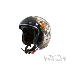 Мотошлем Открытый MT LE MANS 2 SV SKULL &amp; ROSES A1 metal red (XL) 