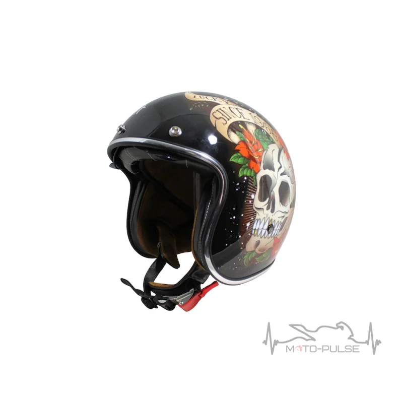 Мотошлем Открытый MT LE MANS 2 SV SKULL &amp; ROSES A1 metal red (XL) 