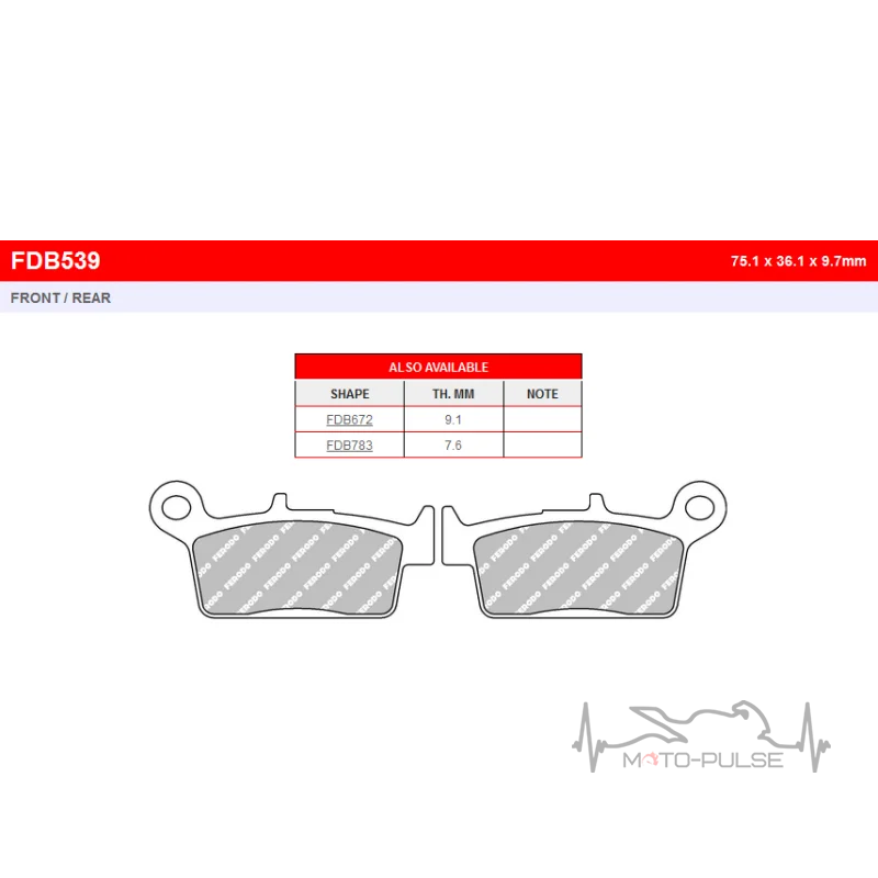 Колодки тормозные FDB539P