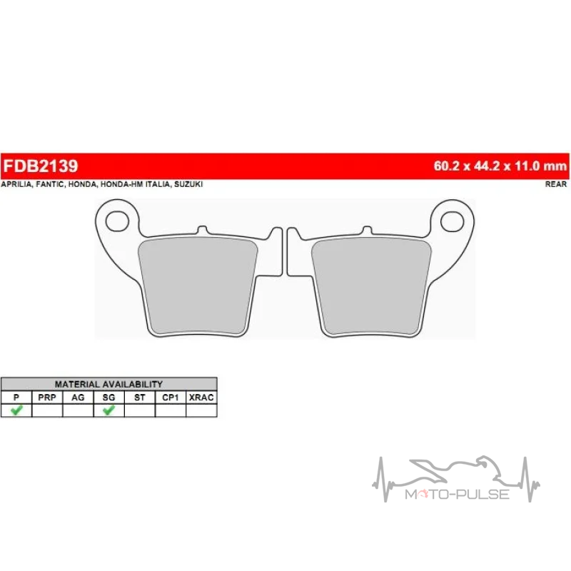 Колодки тормозные FDB2139SG CRF