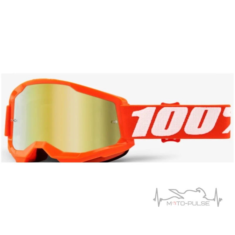 Очки кроссовые 100% STRATA 2 Goggle Orange - Mirror Gold Lens
