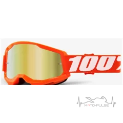 Очки кроссовые 100% STRATA 2 Goggle Orange - Mirror Gold Lens