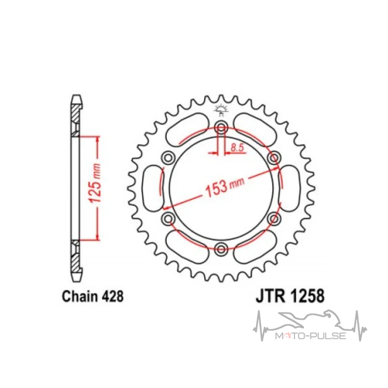 Звезда задняя JTR1258.54 Hondda XR