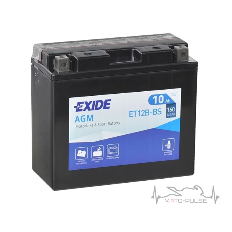 Аккумулятор 10А EXIDE ET12B-BS =  150*70*130