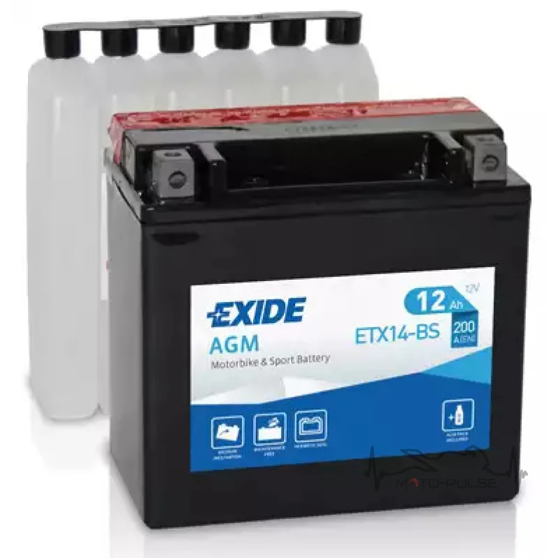АКБ 12A  YTX14-BS = ETX14-BS EXIDE 150*87*145