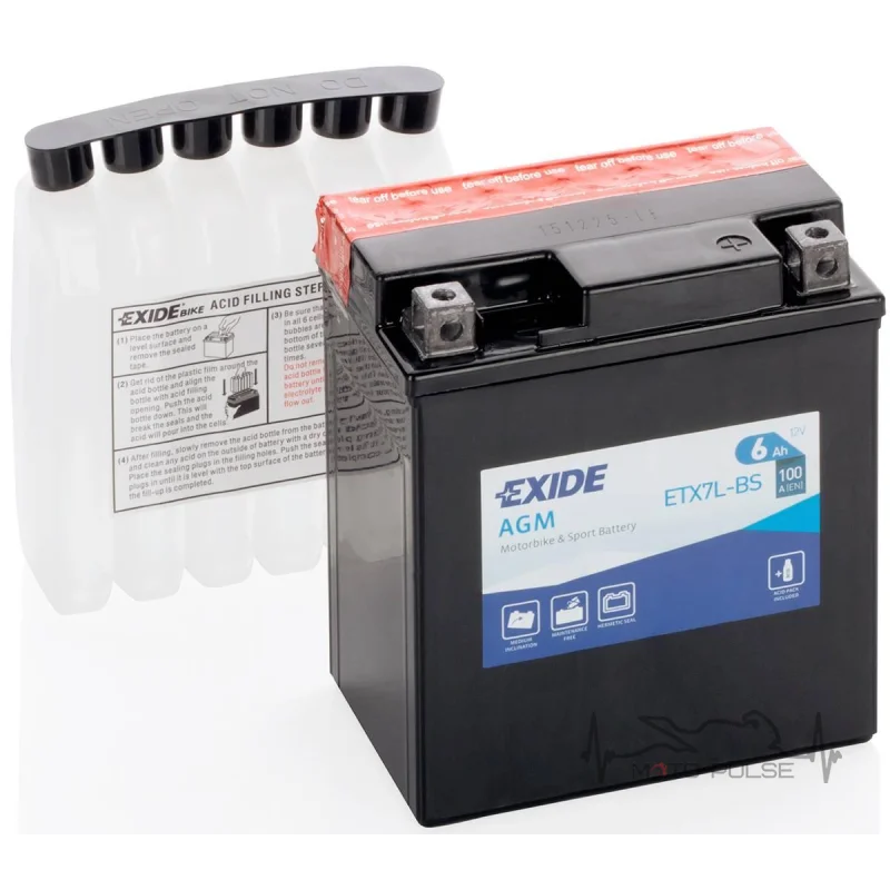 АКБ 6А Exide  ETX7L-BS = YTX7L-BS  114*71*131
