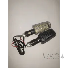Повороты диодные прямоугольные карбон JC-103 (белый свет)