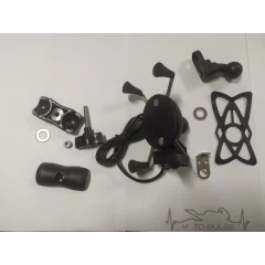 Держатель для телефона крепление под зеркало, металл, USB 2A 'GLOBAL