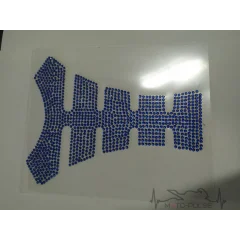 Наклейка бака топливного стразы синие N-1754