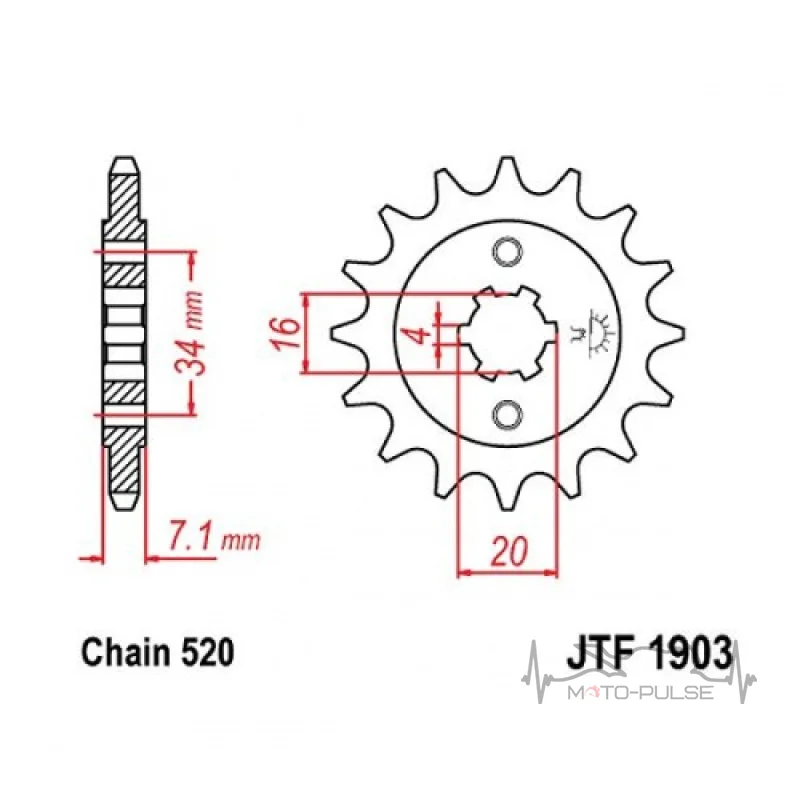 Звезда передняя 520*15 KTM Duke 200 Bajaj NS 200 Pulsar 180 (JTF1903.15)
