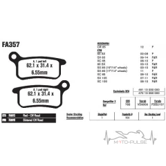 Колодки тормозные EBC FA357TT KTM SX 65