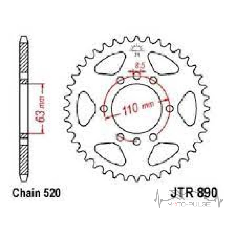 Звезда задняя KTM 125-390 JTR890.45ZBK