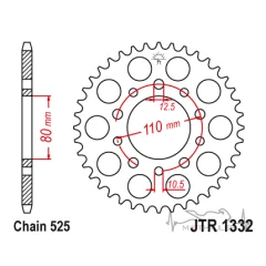 Звезда задняя 525*45 JTR1332.45