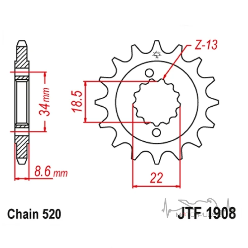 Звезда передняя 520*15 KTM 390 JTF1908.14