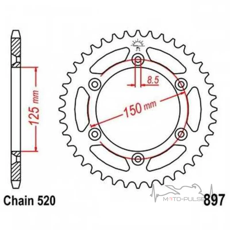 Звезда задняя 520*40 JTR897.40SC