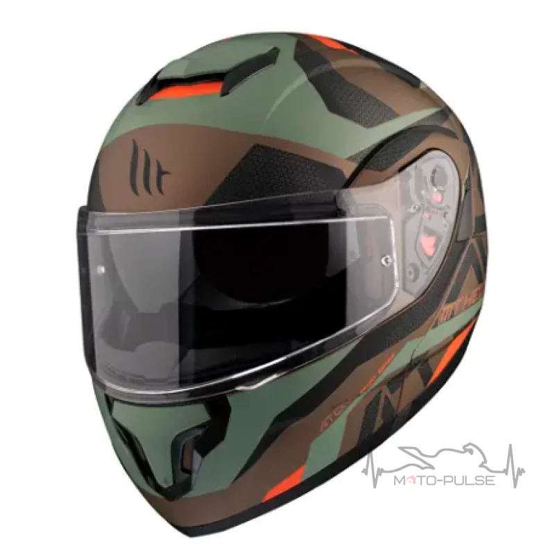 Мотошлем Flip-up MT Atom FU401 SV Black/Brown/Khaki (L)