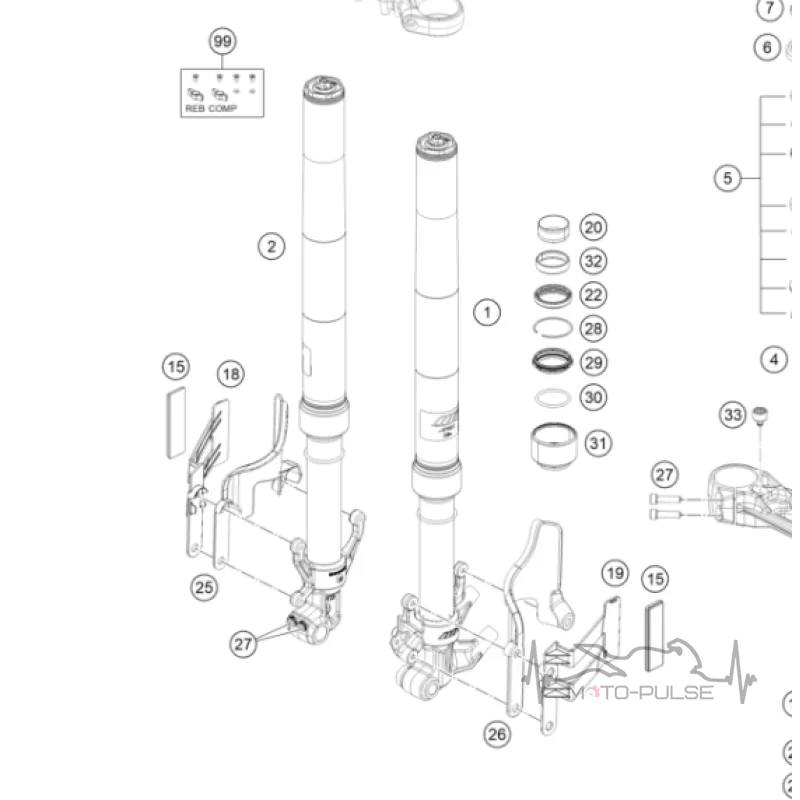 Втулка вилки нижняя KTM 390 43578014