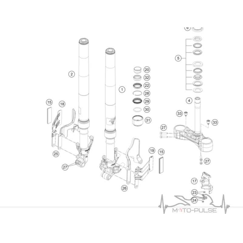 Втулки вилки верхняя KTM 390 43578016
