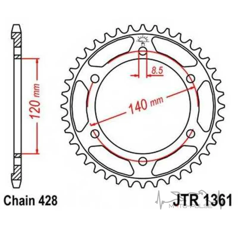Звезда задняя 428*50 JTR1361.50