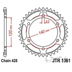 Звезда задняя 428*50 JTR1361.50