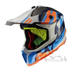 Мотошлем Кросс/Эндуро MT FALCON ARYA A7 Blue/Orange/White (M)