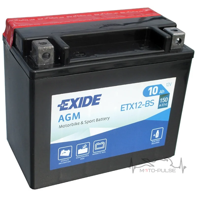 АКБ 10А EXIDE YTX12-BS = ETX12-BS 150*87*130