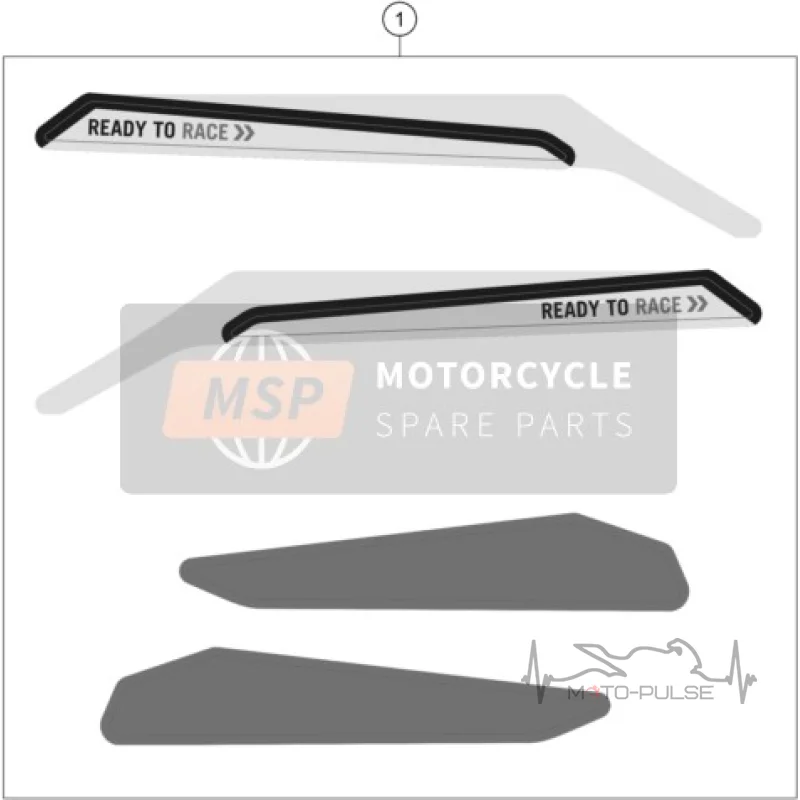 Наклейки подрамника KTM 1290 Adventure (2021+) 61903099000