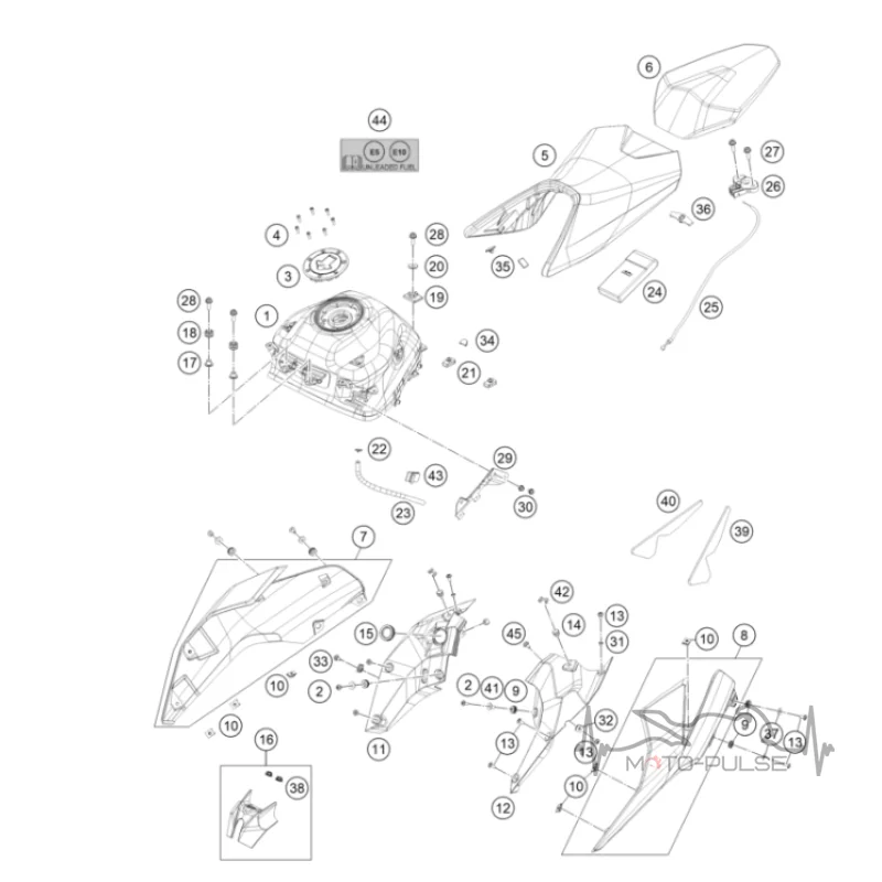 Пластик боковой правый KTM Duke 390 93008051000BH