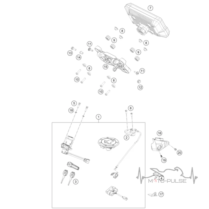 Комплект замков зажигания KTM 890 Adveture 63511066044