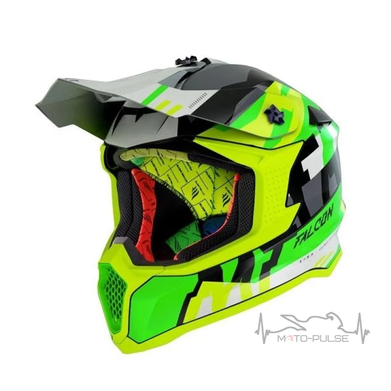 Мотошлем MT Falcon MX802 A3 Fluo Yellow/Green M