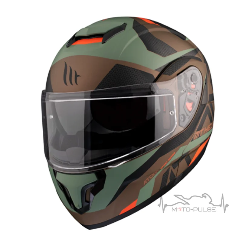 Мотошлем MT Atom FU401 SV Black/Brown/Khaki (M)