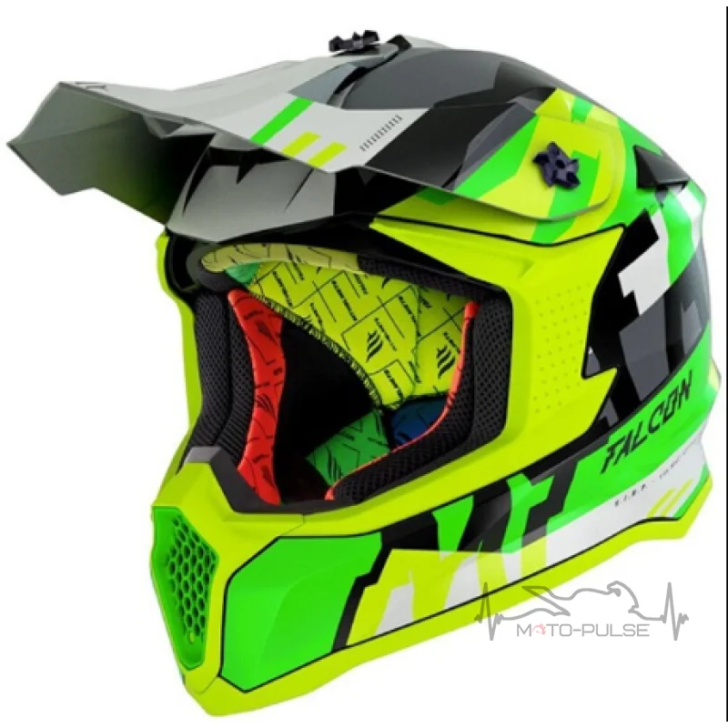 Мотошлем MT Falcon MX802 A3 Fluo Yellow/Green S