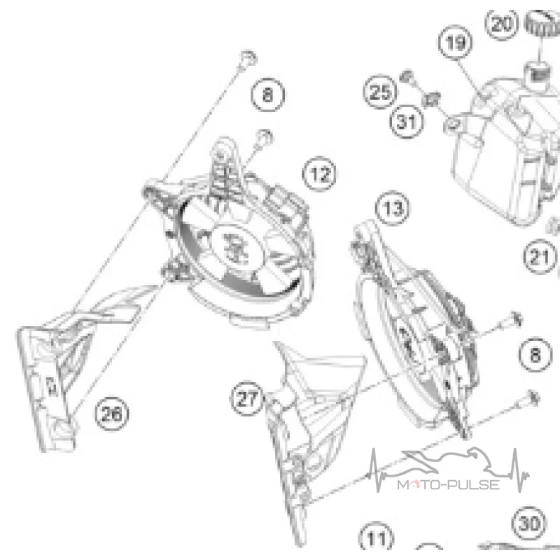 Пластик крепления вентилятора левая сторона KTM Adventure 790 / 890 (2023 + ) A61008023050