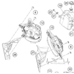 Пластик крепления вентилятора левая сторона KTM Adventure 790 / 890 (2023 + ) A61008023050