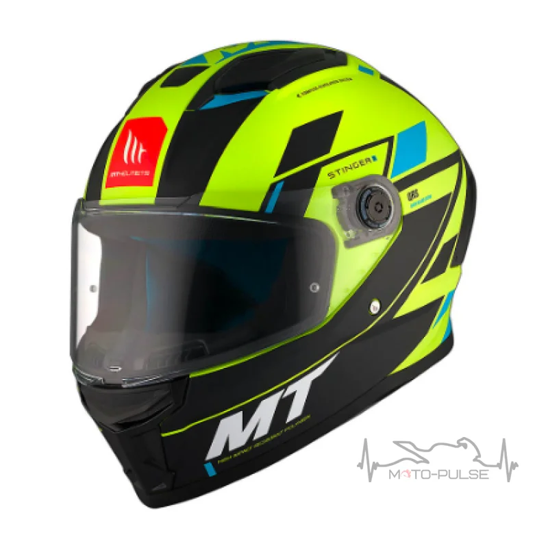 Мотошлем MT Stinger 2 Zivze C2 Black/Fluo Yellow (XL)