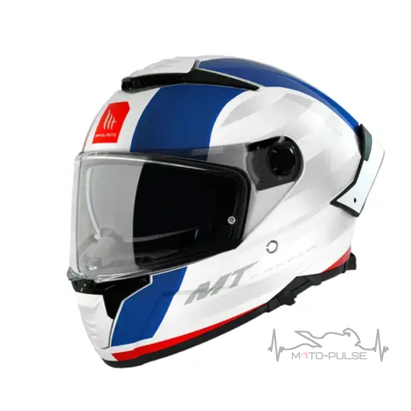 Мотошлем MT Thunder 4 Treads C7 White/Blue/Red M