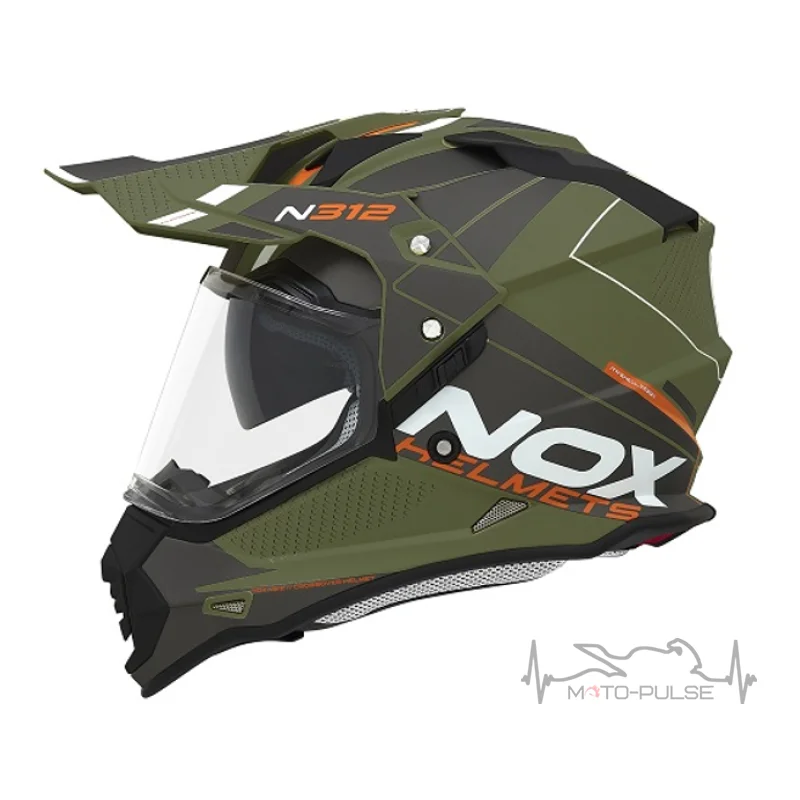 Мотошлем NOX N312 Drone Khaki Orange XL