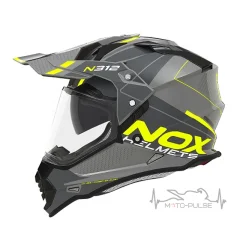 Мотошлем NOX N312 Drone Black/Fluo Yellow L