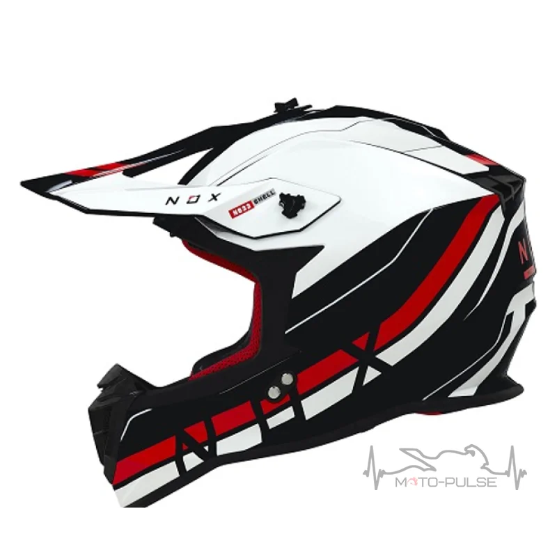 Мотошлем NOX N633 Airshock White/Black/Red XL