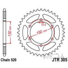 Задняя звезда JTR305.46 Yamaha R6 (96-02, 05-07)