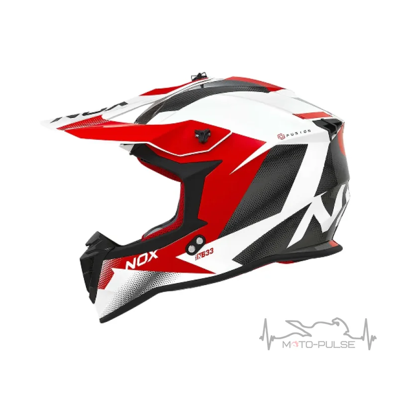 Мотошолом NOX N633 Fusion White/Red XL