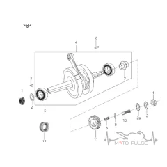 Коленвал Bajaj Boxer 125 4 - передачи JV531004