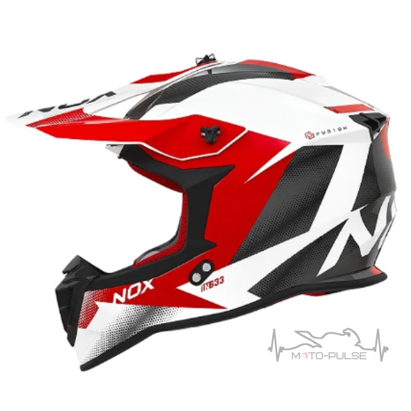 Мотошлем NOX N633 Fusion White/Red ( Размер: M )