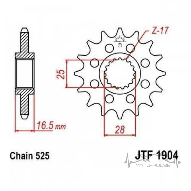 Звезда передняя 525*17 KTM Adventure JTF1904.17RB