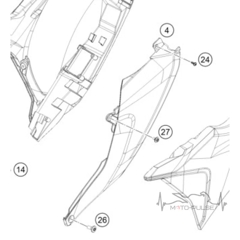 Пластиковая крышка левая фильтровая коробка Exc Exc-F 2024 A46006005000BAB