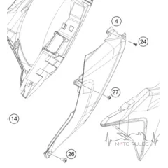 Пластиковая крышка левая фильтровая коробка Exc Exc-F 2024 A46006005000BAB
