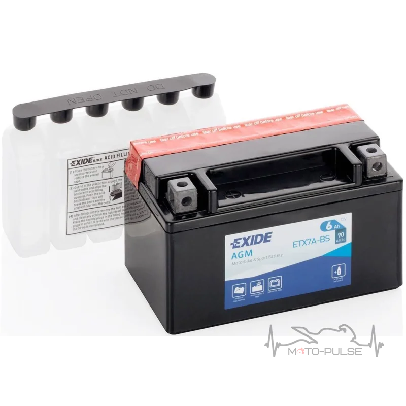 Акб 7А Exide ETX7A-BS = YTX7A-BS 150*87*94