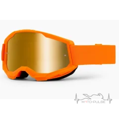 Очки 100% STRATA 2 Goggle Neon Orange - Mirror True Gold Lens