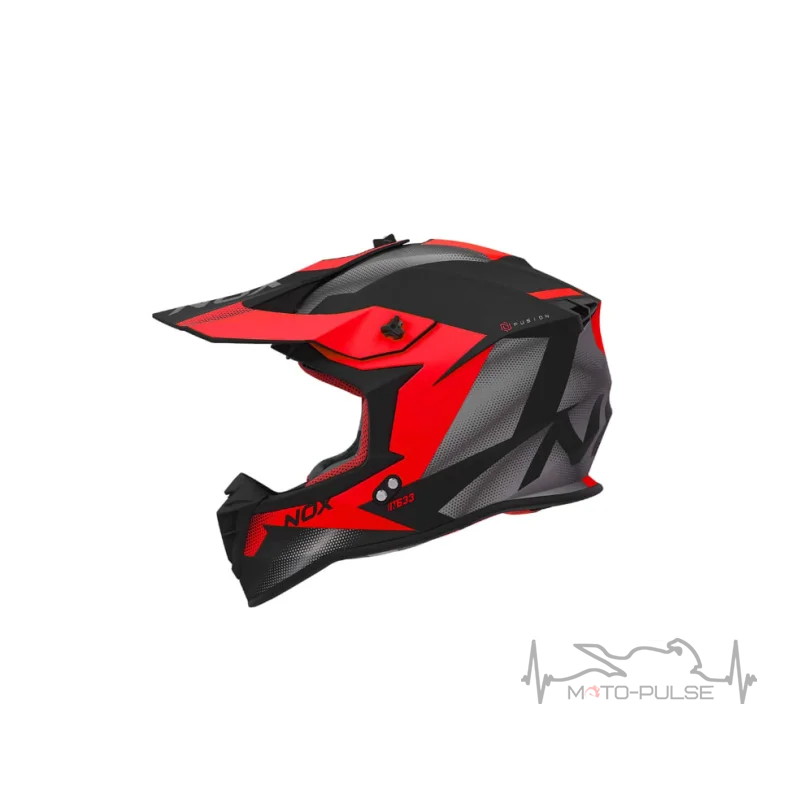 Мотошлем NOX N633 Fusion Matte black/red (XL)